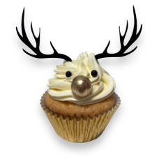 Cupcake topper gewei zwart